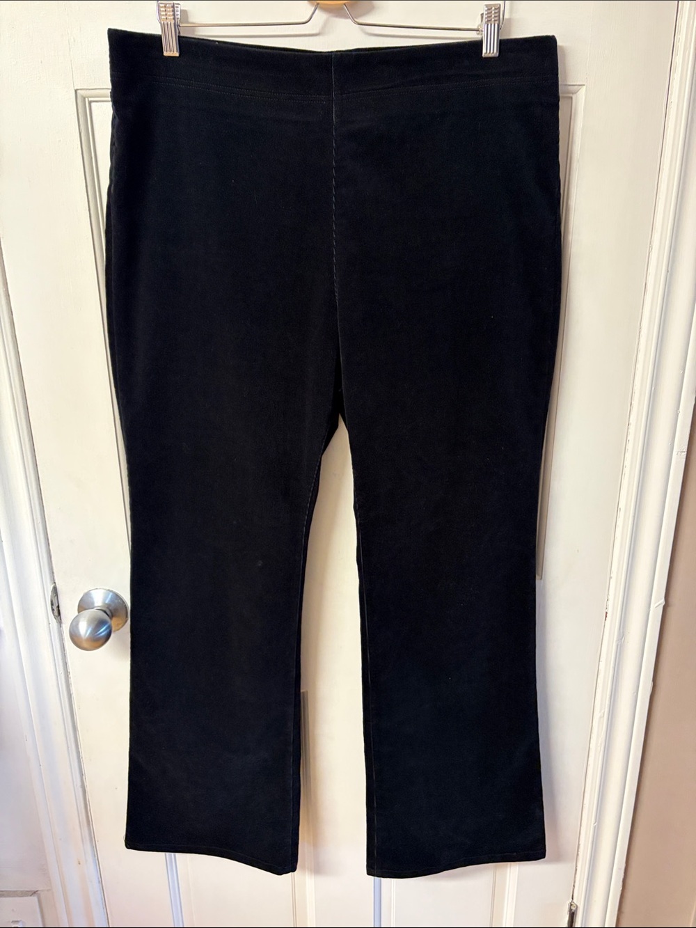Soft Surroundings black corduroy pull on flared leg pants women’s size XL